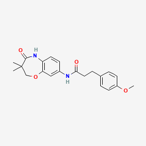 molecular formula C21H24N2O4 B2963753 N-(3,3-dimethyl-4-oxo-2,3,4,5-tetrahydrobenzo[b][1,4]oxazepin-8-yl)-3-(4-methoxyphenyl)propanamide CAS No. 921835-03-2