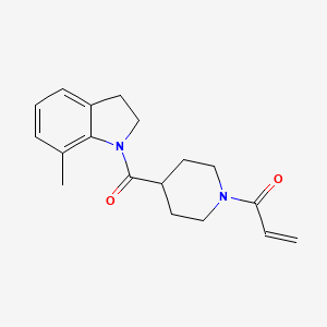 B2963758 1-[4-(7-Methyl-2,3-dihydroindole-1-carbonyl)piperidin-1-yl]prop-2-en-1-one CAS No. 2361819-43-2