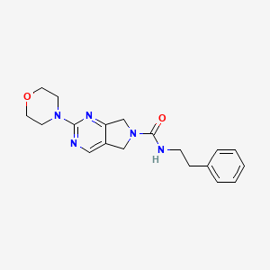 molecular formula C19H23N5O2 B2963762 2-吗啉基-N-苯乙基-5,7-二氢-6H-吡咯并[3,4-d]嘧啶-6-甲酰胺 CAS No. 1903079-41-3