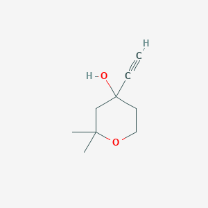 molecular formula C9H14O2 B2963766 4-Ethynyl-2,2-dimethyltetrahydro-2H-pyran-4-ol CAS No. 15775-89-0