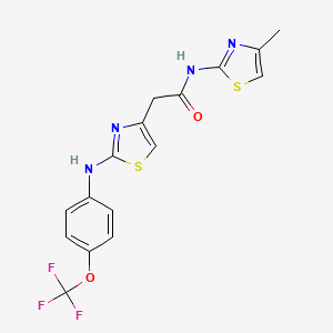 molecular formula C16H13F3N4O2S2 B2963776 N-(4-methylthiazol-2-yl)-2-(2-((4-(trifluoromethoxy)phenyl)amino)thiazol-4-yl)acetamide CAS No. 1105211-57-1