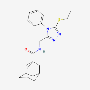 molecular formula C22H28N4OS B2963781 N-[(5-ethylsulfanyl-4-phenyl-1,2,4-triazol-3-yl)methyl]adamantane-1-carboxamide CAS No. 476452-14-9