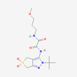 molecular formula C15H24N4O5S B2963786 N1-(2-(叔丁基)-5,5-二氧代-4,6-二氢-2H-噻吩并[3,4-c]吡唑-3-基)-N2-(3-甲氧基丙基)草酰胺 CAS No. 899995-06-3