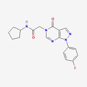 N-cyclopentyl-2-[1-(4-fluorophenyl)-4-oxopyrazolo[3,4-d]pyrimidin-5-yl]acetamide