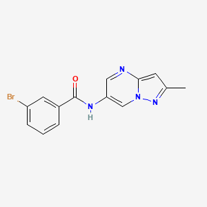 molecular formula C14H11BrN4O B2963796 3-bromo-N-(2-methylpyrazolo[1,5-a]pyrimidin-6-yl)benzamide CAS No. 1796964-74-3