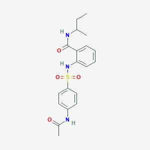 molecular formula C19H23N3O4S B296380 2-({[4-(acetylamino)phenyl]sulfonyl}amino)-N-(sec-butyl)benzamide 