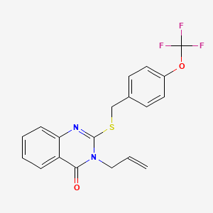 molecular formula C19H15F3N2O2S B2963803 3-丙-2-烯基-2-[[4-(三氟甲氧基)苯基]甲硫基]喹唑啉-4-酮 CAS No. 422275-34-1