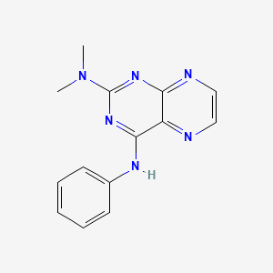 molecular formula C14H14N6 B2963816 二甲基[4-(苯氨基)蝶啶-2-基]胺 CAS No. 946291-12-9