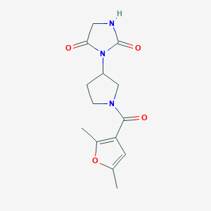 3-(1-(2,5-Dimethylfuran-3-carbonyl)pyrrolidin-3-yl)imidazolidine-2,4-dione