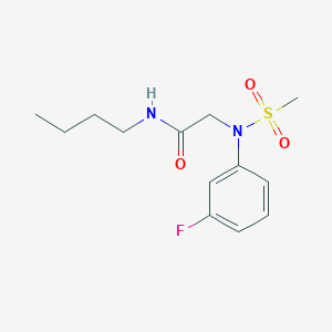 molecular formula C13H19FN2O3S B296382 N-butyl-2-[3-fluoro(methylsulfonyl)anilino]acetamide 