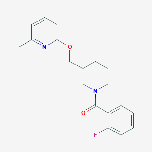 molecular formula C19H21FN2O2 B2963824 (2-Fluorophenyl)-[3-[(6-methylpyridin-2-yl)oxymethyl]piperidin-1-yl]methanone CAS No. 2380058-24-0