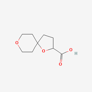 molecular formula C9H14O4 B2963828 1,8-二氧杂螺[4.5]癸烷-2-羧酸 CAS No. 1864142-23-3
