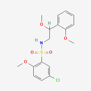 molecular formula C17H20ClNO5S B2963831 5-氯-2-甲氧基-N-(2-甲氧基-2-(2-甲氧基苯基)乙基)苯磺酰胺 CAS No. 1795419-60-1