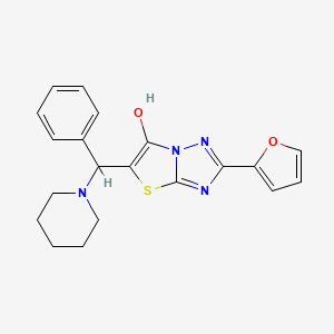 molecular formula C20H20N4O2S B2963832 2-(呋喃-2-基)-5-(苯基(哌啶-1-基)甲基)噻唑并[3,2-b][1,2,4]三唑-6-醇 CAS No. 887219-40-1