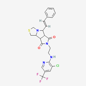 10-(2-{[3-chloro-5-(trifluoromethyl)pyridin-2-yl]amino}ethyl)-7-[(E)-2-phenylethenyl]-4-thia-6,10-diazatricyclo[6.3.0.0^{2,6}]undecane-9,11-dione