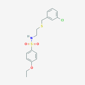 molecular formula C17H20ClNO3S2 B296384 N-{2-[(3-chlorobenzyl)sulfanyl]ethyl}-4-ethoxybenzenesulfonamide 