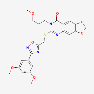 molecular formula C24H24N4O7S B2963849 4-({2-[4-(4-methoxyphenyl)piperazin-1-yl]-2-oxoethyl}thio)-8-methyl-5H-pyrimido[5,4-b]indole CAS No. 1111975-63-3