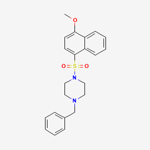 molecular formula C22H24N2O3S B2963851 1-Benzyl-4-[(4-methoxynaphthalen-1-yl)sulfonyl]piperazine CAS No. 325812-38-2