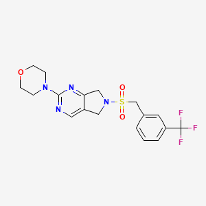 molecular formula C18H19F3N4O3S B2963857 4-(6-{[3-(trifluoromethyl)phenyl]methanesulfonyl}-5H,6H,7H-pyrrolo[3,4-d]pyrimidin-2-yl)morpholine CAS No. 1903866-65-8