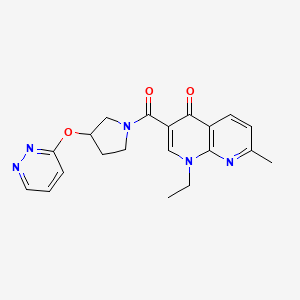 molecular formula C20H21N5O3 B2963860 1-ethyl-7-methyl-3-(3-(pyridazin-3-yloxy)pyrrolidine-1-carbonyl)-1,8-naphthyridin-4(1H)-one CAS No. 2034500-90-6