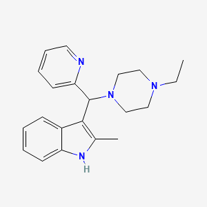 molecular formula C21H26N4 B2963861 3-((4-ethylpiperazin-1-yl)(pyridin-2-yl)methyl)-2-methyl-1H-indole CAS No. 380577-74-2