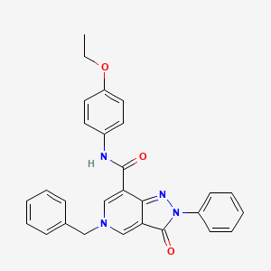 molecular formula C28H24N4O3 B2963866 5-benzyl-N-(4-ethoxyphenyl)-3-oxo-2-phenyl-3,5-dihydro-2H-pyrazolo[4,3-c]pyridine-7-carboxamide CAS No. 923141-30-4