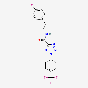 molecular formula C17H13F4N5O B2963867 N-(4-fluorophenethyl)-2-(4-(trifluoromethyl)phenyl)-2H-tetrazole-5-carboxamide CAS No. 1396759-34-4