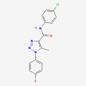 molecular formula C16H12ClFN4O B2963871 N-(4-chlorophenyl)-1-(4-fluorophenyl)-5-methyl-1H-1,2,3-triazole-4-carboxamide CAS No. 866847-86-1