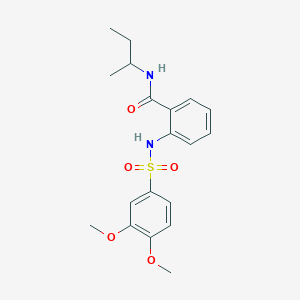 molecular formula C19H24N2O5S B296388 N-(sec-butyl)-2-{[(3,4-dimethoxyphenyl)sulfonyl]amino}benzamide 