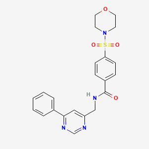 molecular formula C22H22N4O4S B2963882 4-(morpholinosulfonyl)-N-((6-phenylpyrimidin-4-yl)methyl)benzamide CAS No. 2319894-97-6