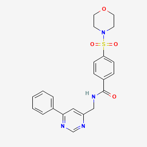 molecular formula C22H22N4O4S B2963882 4-(吗啉磺酰基)-N-((6-苯基嘧啶-4-基)甲基)苯甲酰胺 CAS No. 2319894-97-6