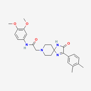 molecular formula C25H30N4O4 B2963883 N-(3,4-二甲氧基苯基)-2-(2-(3,4-二甲苯基)-3-氧代-1,4,8-三氮螺[4.5]癸-1-烯-8-基)乙酰胺 CAS No. 1185026-38-3