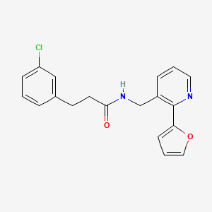 molecular formula C19H17ClN2O2 B2963884 3-(3-chlorophenyl)-N-((2-(furan-2-yl)pyridin-3-yl)methyl)propanamide CAS No. 2034344-81-3