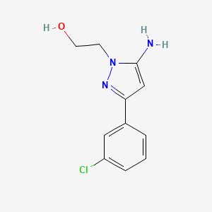molecular formula C11H12ClN3O B2963886 2-[5-amino-3-(3-chlorophenyl)-1H-pyrazol-1-yl]ethan-1-ol CAS No. 956230-20-9