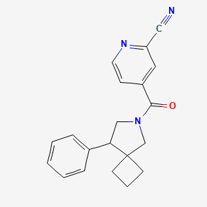molecular formula C20H19N3O B2963889 4-(8-Phenyl-6-azaspiro[3.4]octane-6-carbonyl)pyridine-2-carbonitrile CAS No. 1946477-20-8