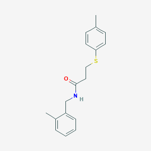 molecular formula C18H21NOS B296389 N-(2-methylbenzyl)-3-[(4-methylphenyl)sulfanyl]propanamide 