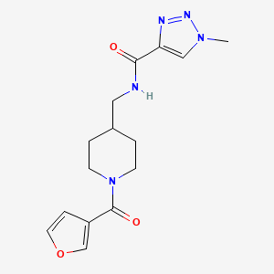 molecular formula C15H19N5O3 B2963891 N-((1-(呋喃-3-羰基)哌啶-4-基)甲基)-1-甲基-1H-1,2,3-三唑-4-甲酰胺 CAS No. 1797243-90-3