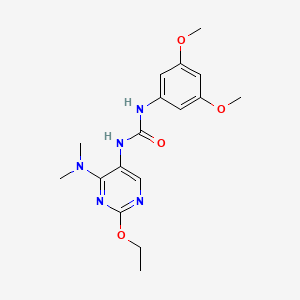 molecular formula C17H23N5O4 B2963894 1-(3,5-二甲氧基苯基)-3-(4-(二甲氨基)-2-乙氧嘧啶-5-基)脲 CAS No. 1790199-99-3