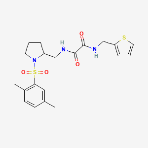 molecular formula C20H25N3O4S2 B2963899 N1-((1-((2,5-二甲苯基)磺酰基)吡咯烷-2-基)甲基)-N2-(噻吩-2-基甲基)草酰胺 CAS No. 896286-73-0