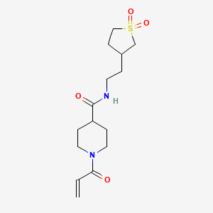 molecular formula C15H24N2O4S B2963900 N-[2-(1,1-Dioxothiolan-3-yl)ethyl]-1-prop-2-enoylpiperidine-4-carboxamide CAS No. 2361827-11-2
