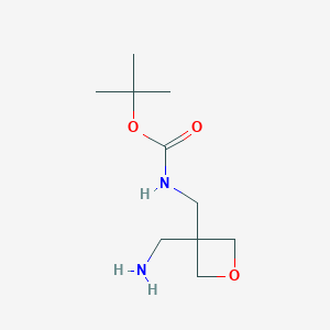 molecular formula C10H20N2O3 B2963906 tert-Butyl ((3-(aminomethyl)oxetan-3-yl)methyl)carbamate CAS No. 1622091-60-4