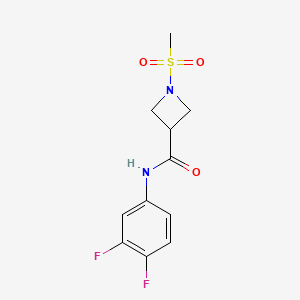 molecular formula C11H12F2N2O3S B2963912 N-(3,4-difluorophenyl)-1-(methylsulfonyl)azetidine-3-carboxamide CAS No. 1448069-46-2