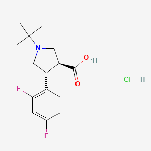 molecular formula C15H20ClF2NO2 B2963914 (3S,4R)-1-叔丁基-4-(2,4-二氟苯基)吡咯烷-3-羧酸盐酸盐 CAS No. 455957-75-2