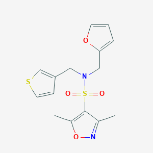 N-(furan-2-ylmethyl)-3,5-dimethyl-N-(thiophen-3-ylmethyl)isoxazole-4-sulfonamide
