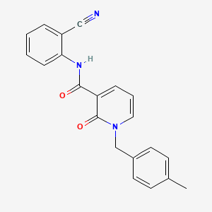 molecular formula C21H17N3O2 B2963926 N-(2-cyanophenyl)-1-(4-methylbenzyl)-2-oxo-1,2-dihydropyridine-3-carboxamide CAS No. 946253-92-5