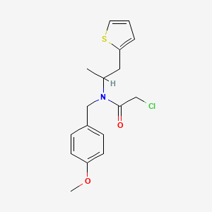 molecular formula C17H20ClNO2S B2963935 2-氯-N-[(4-甲氧苯基)甲基]-N-[1-(噻吩-2-基)丙烷-2-基]乙酰胺 CAS No. 879319-07-0