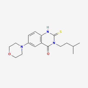 molecular formula C17H23N3O2S B2963937 3-(3-甲基丁基)-6-吗啉-4-基-2-硫代亚磺酰基-1H-喹唑啉-4-酮 CAS No. 689767-29-1