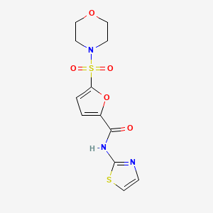 molecular formula C12H13N3O5S2 B2963942 5-(morpholinosulfonyl)-N-(thiazol-2-yl)furan-2-carboxamide CAS No. 1172811-31-2