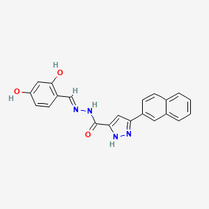 (E)-N'-(2,4-dihydroxybenzylidene)-3-(naphthalen-2-yl)-1H-pyrazole-5-carbohydrazide