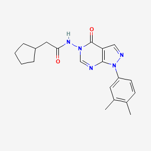 2-cyclopentyl-N-(1-(3,4-dimethylphenyl)-4-oxo-1H-pyrazolo[3,4-d]pyrimidin-5(4H)-yl)acetamide